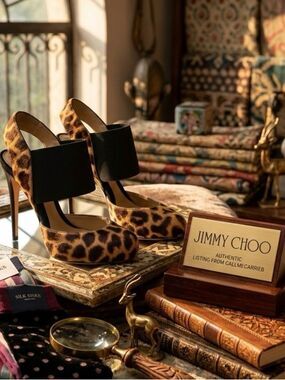 🛍️ Fendi Authentic Ponyhair Animal Print Slingback Pumps Size 37.5